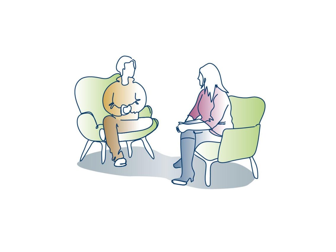 Couple sitting talking